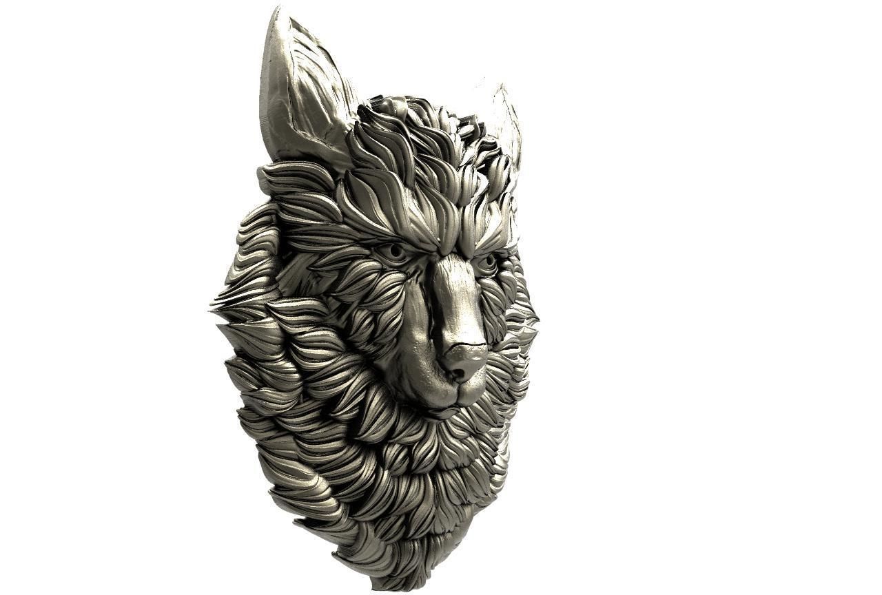 Wolf pendant  3D print model_7