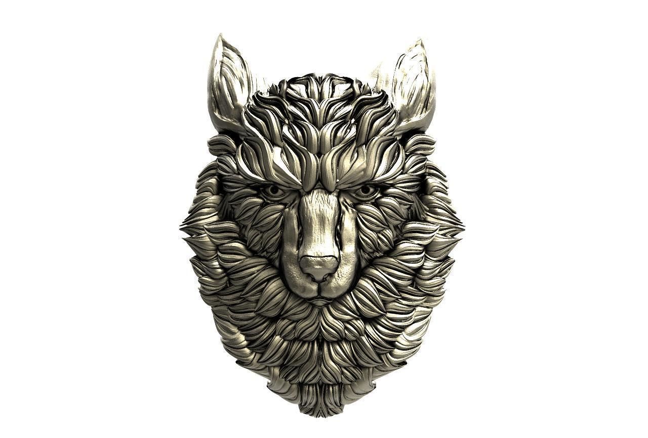 Wolf pendant  3D print model_6