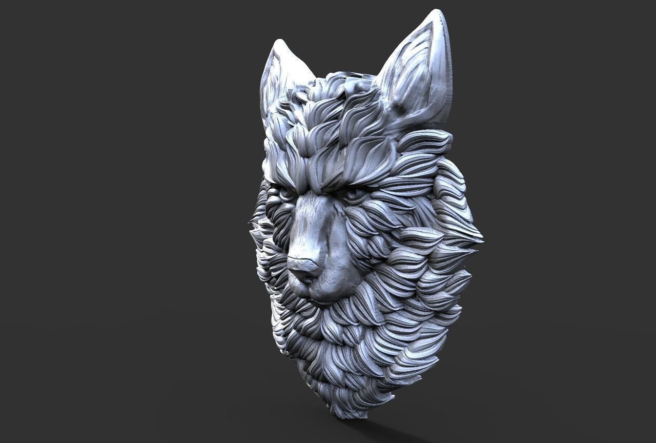Wolf pendant  3D print model_5