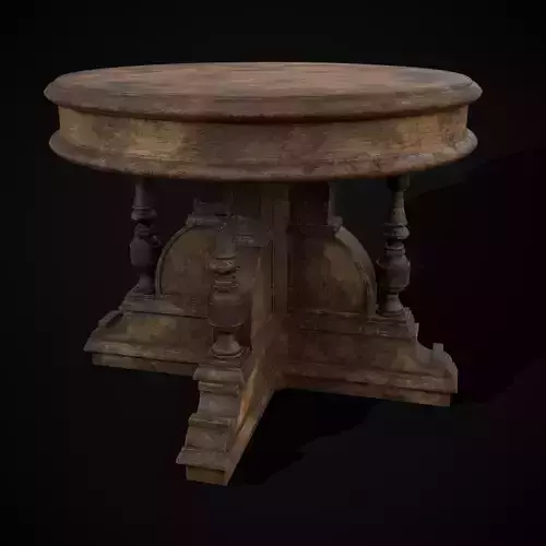 Round Renaissance Table Low-poly 3D model