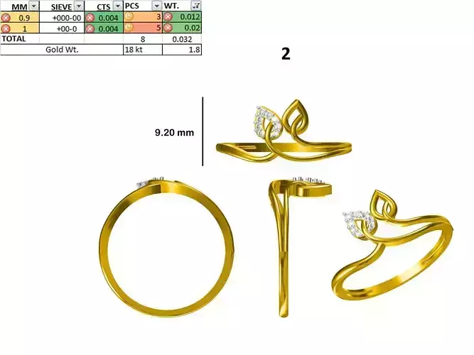 Women Light Weight Ring STL OBJ FBX JCD Details