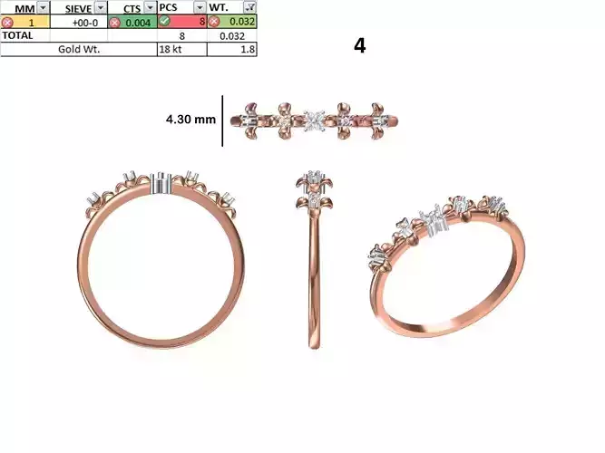 Women Light Weight Ring STL OBJ FBX JCD Details