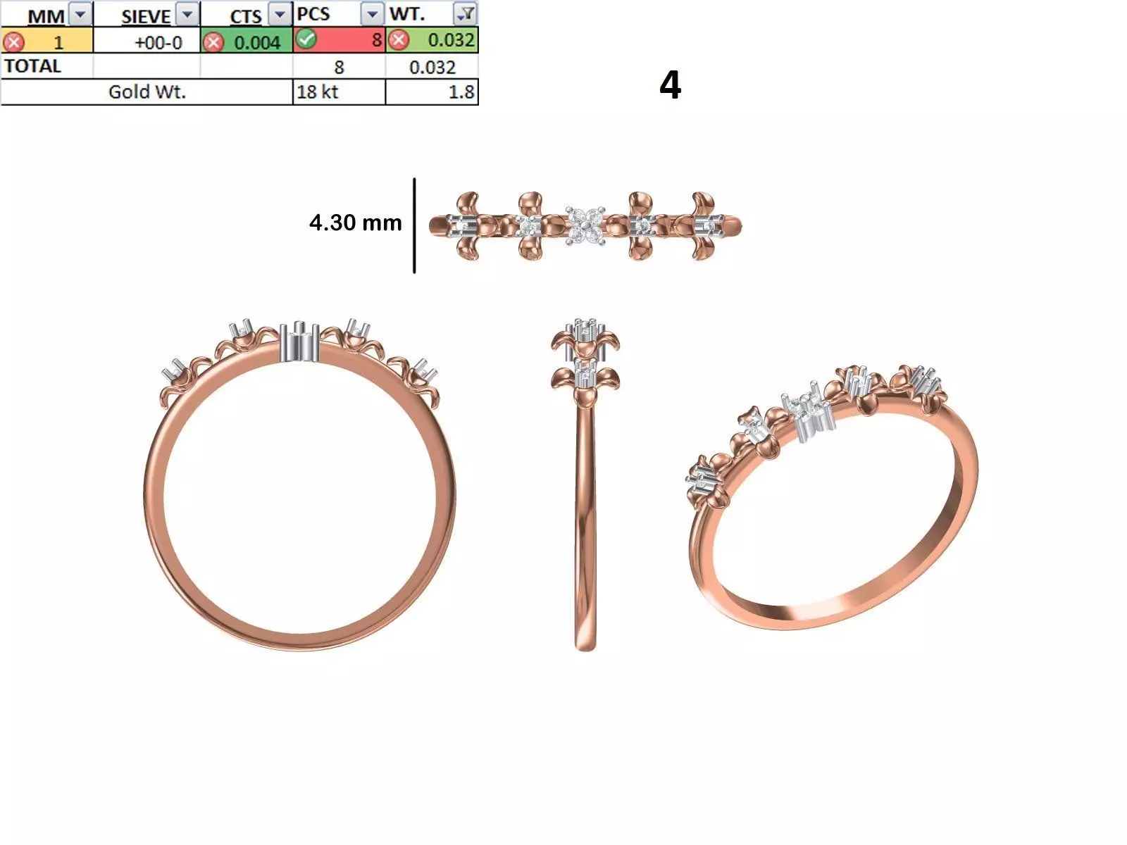 Women Light Weight Ring STL OBJ FBX JCD Details 3D print model_0