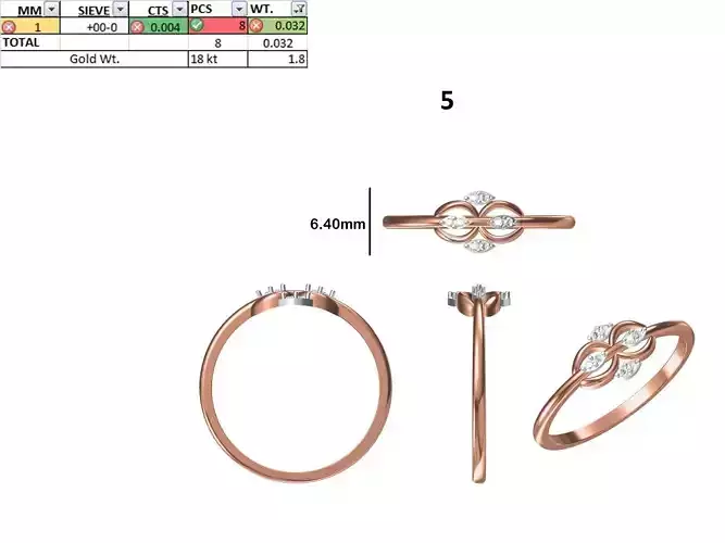 Women Light Weight Ring STL OBJ FBX JCD Details