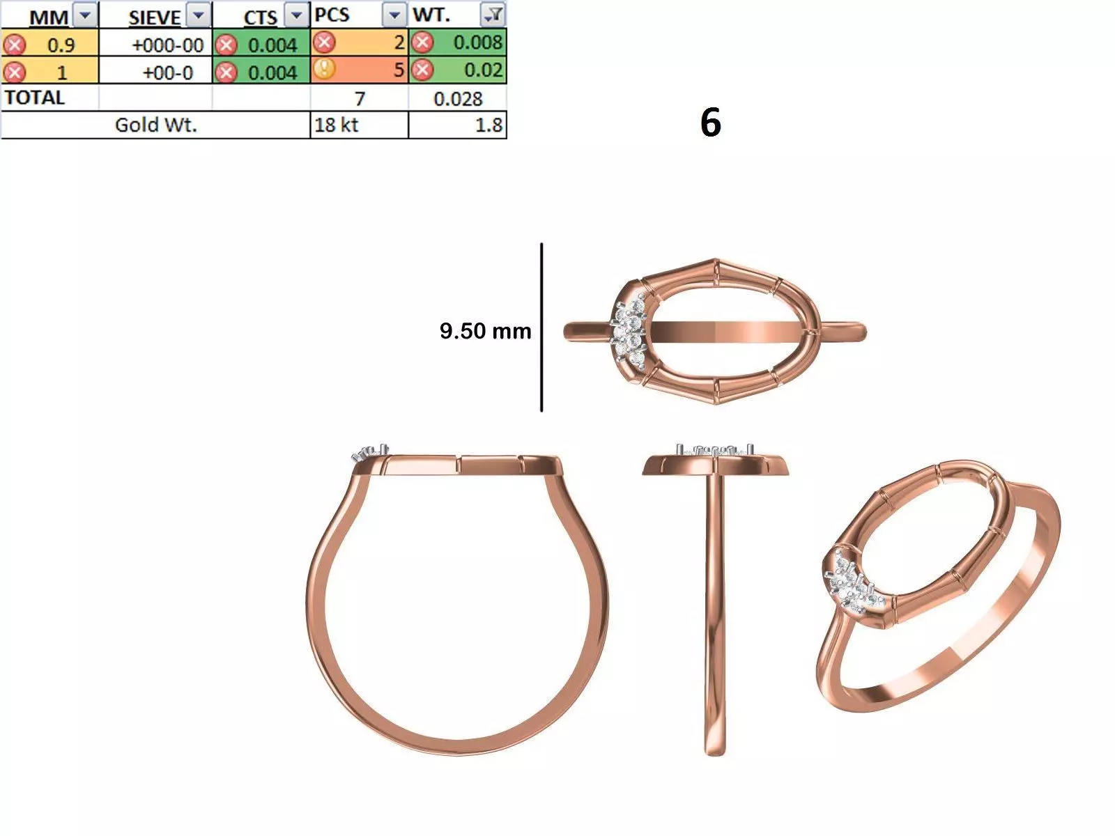 Women Light Weight Ring STL OBJ FBX JCD Details 3D print model_0