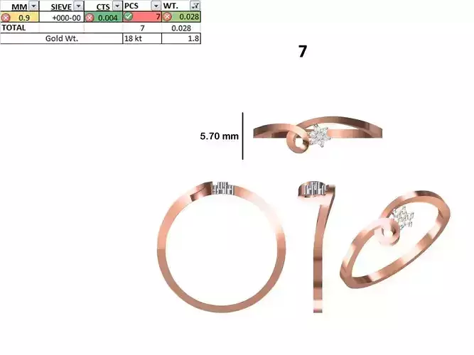 Women Light Weight Ring STL OBJ FBX JCD Details