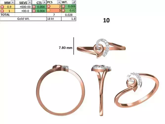 Women Light Weight Ring STL OBJ FBX JCD Details