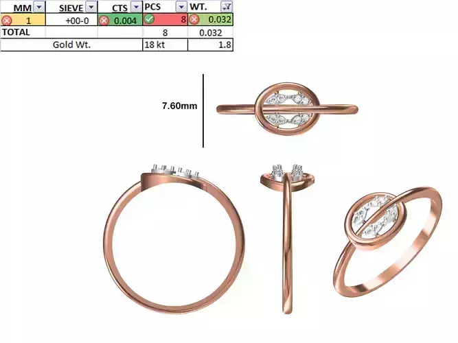 Women Light Weight Ring STL OBJ FBX JCD Details