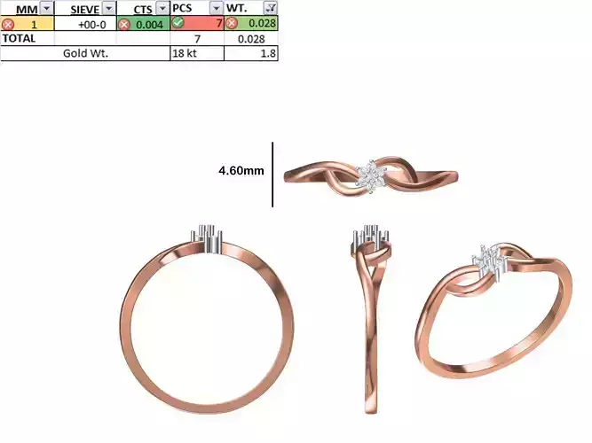 Women Light Weight Ring STL OBJ FBX JCD Details