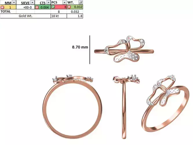 Women Light Weight Ring STL OBJ FBX JCD Details