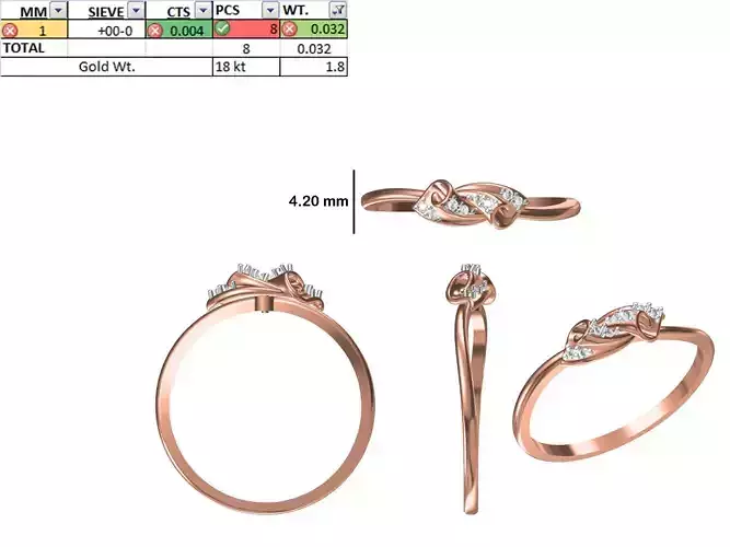 Women Light Weight Ring STL OBJ FBX JCD Details