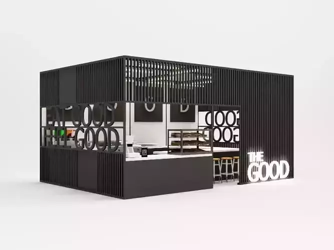 Minimalist Kiosk Booth Design 3D model