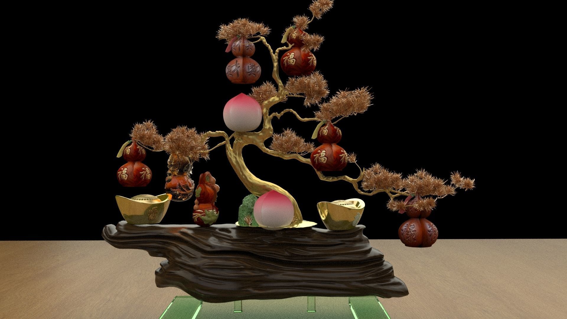 Chinese gourd tree   3D model_1