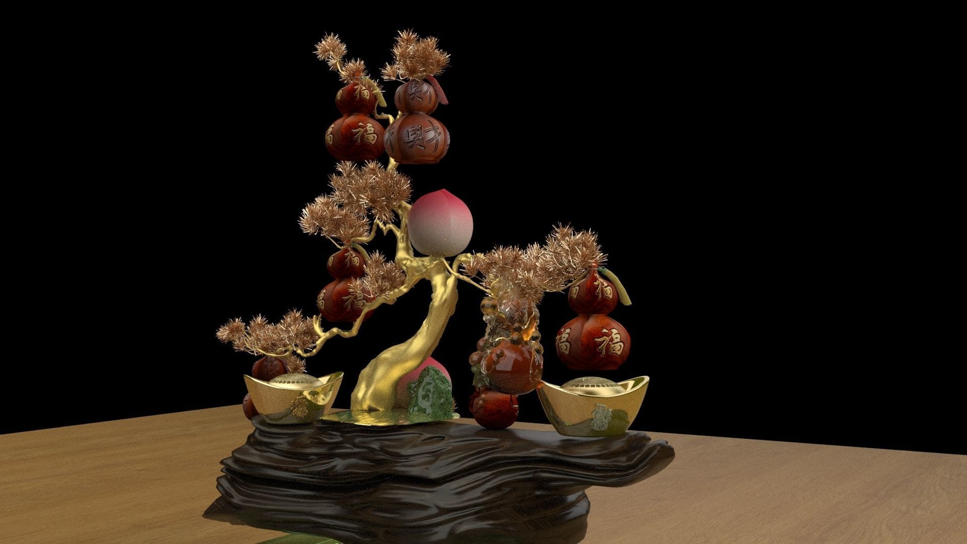 Chinese gourd tree   3D model_2