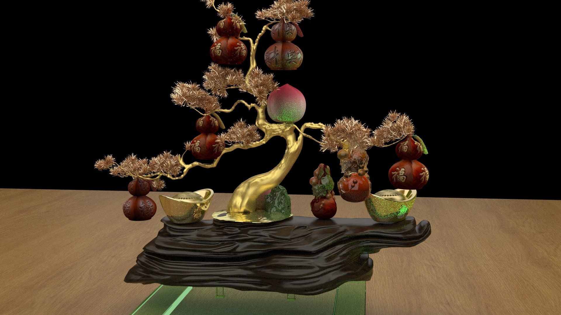 Chinese gourd tree   3D model_3