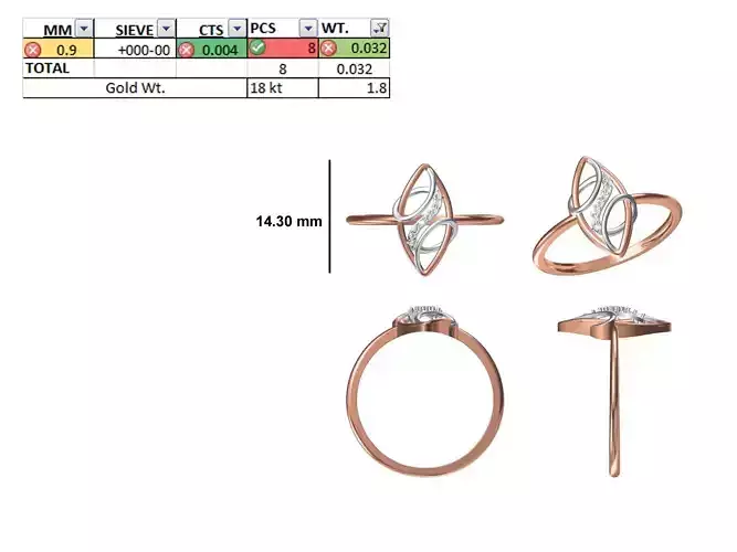 Women Light Weight Ring STL OBJ FBX JCD Details