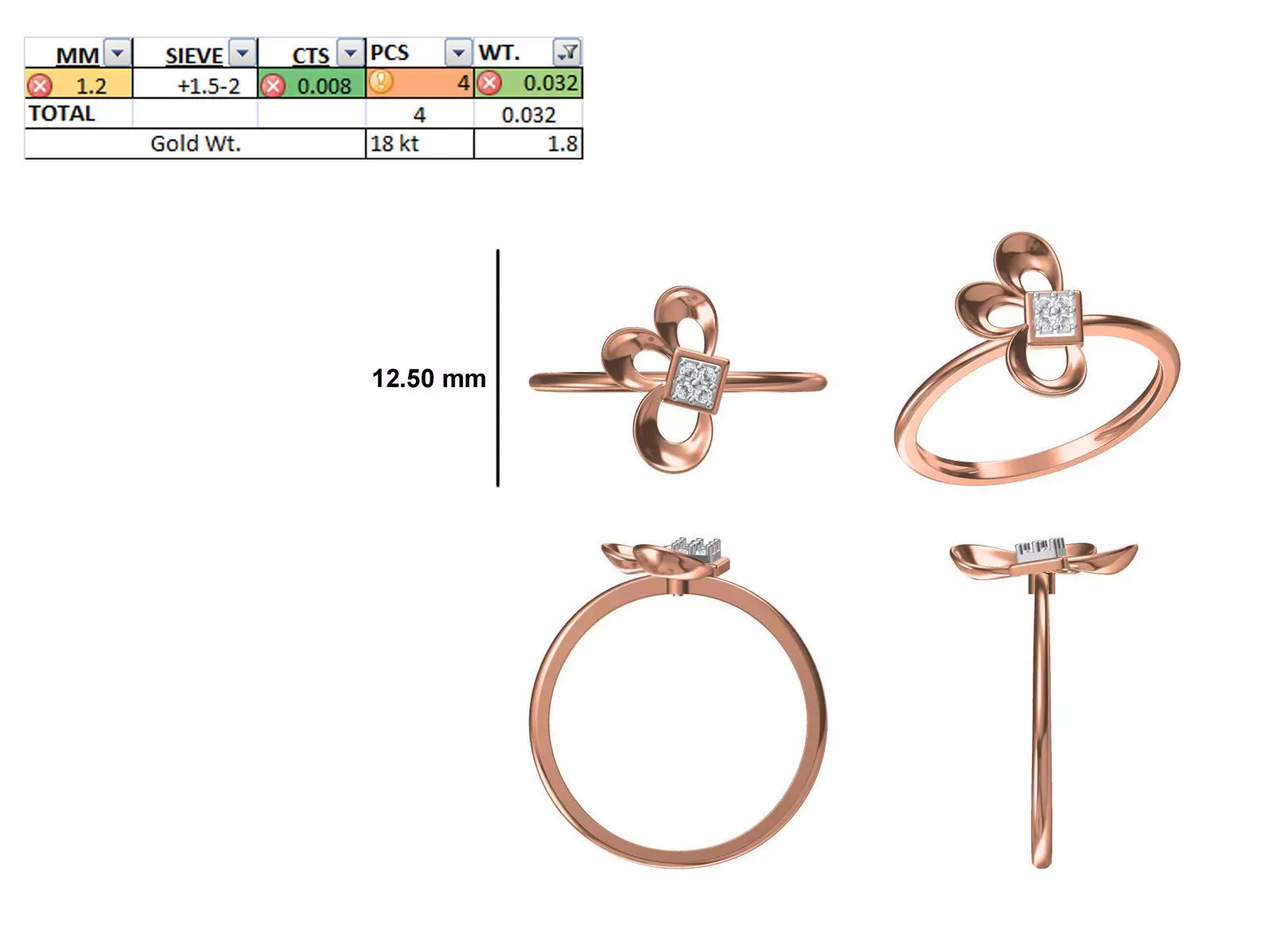 Women Light Weight Ring STL OBJ FBX JCD Details 3D print model_0
