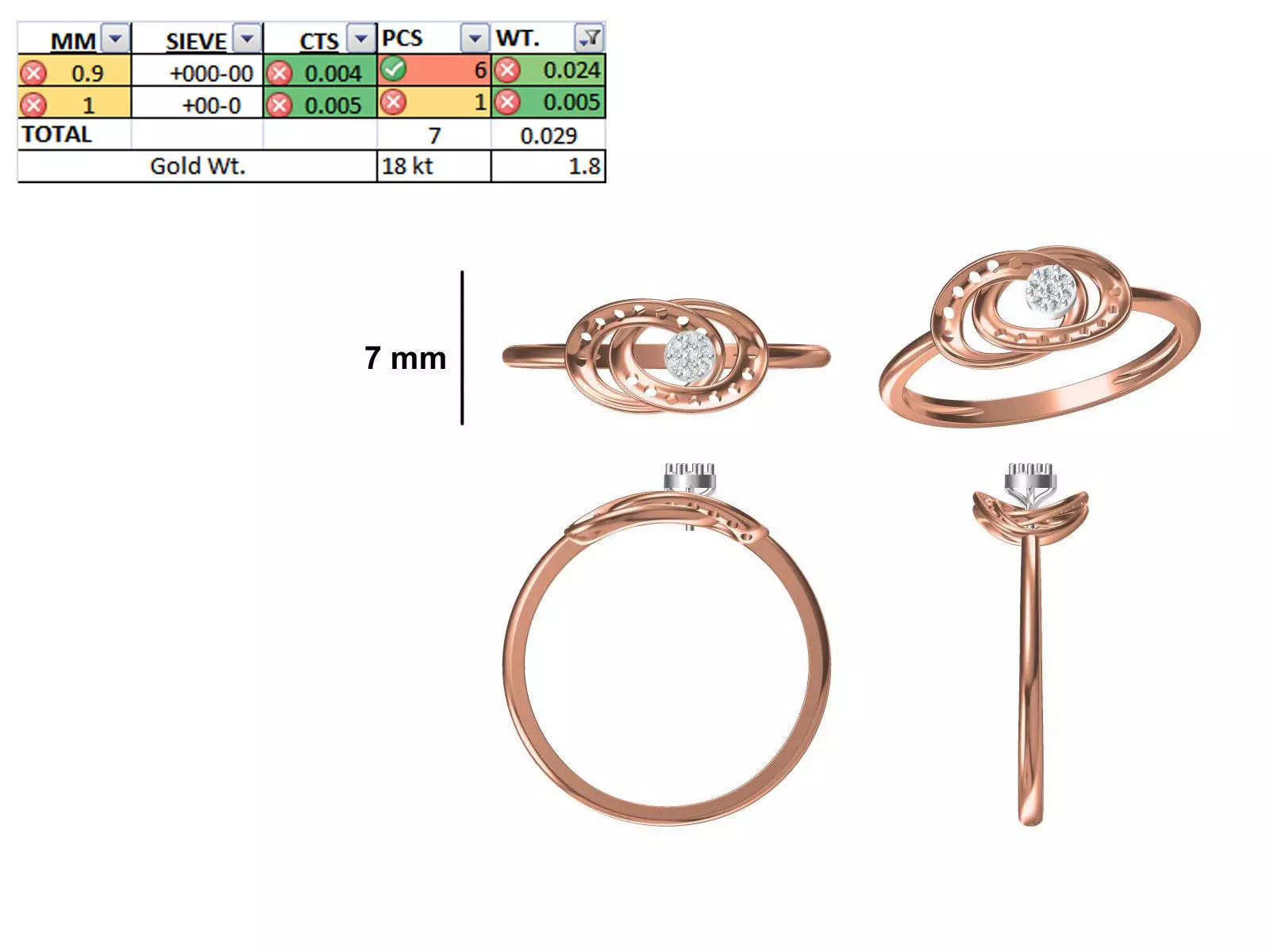 Women Light Weight Ring STL OBJ FBX JCD Details 3D print model_0