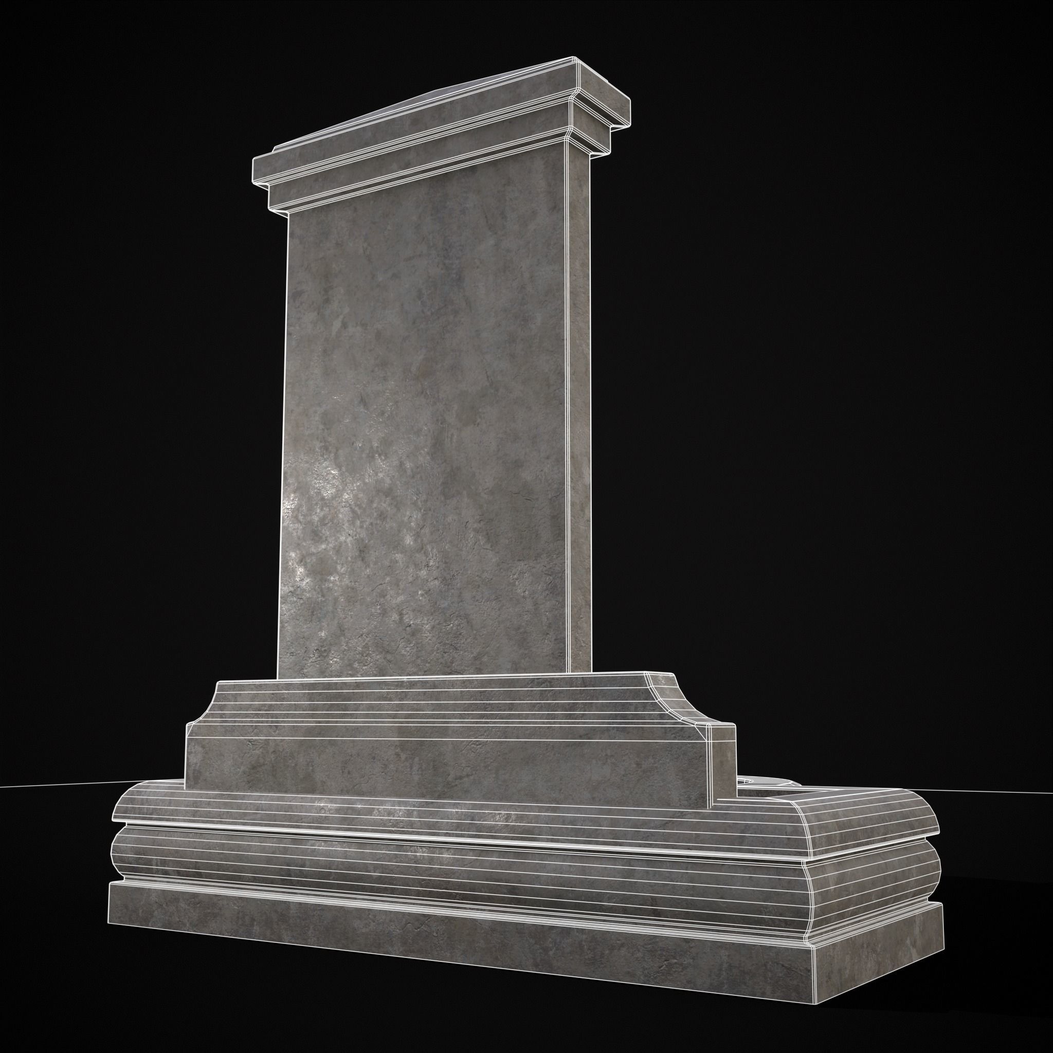 Multi Level Wall Fountain Low-poly 3D model_6