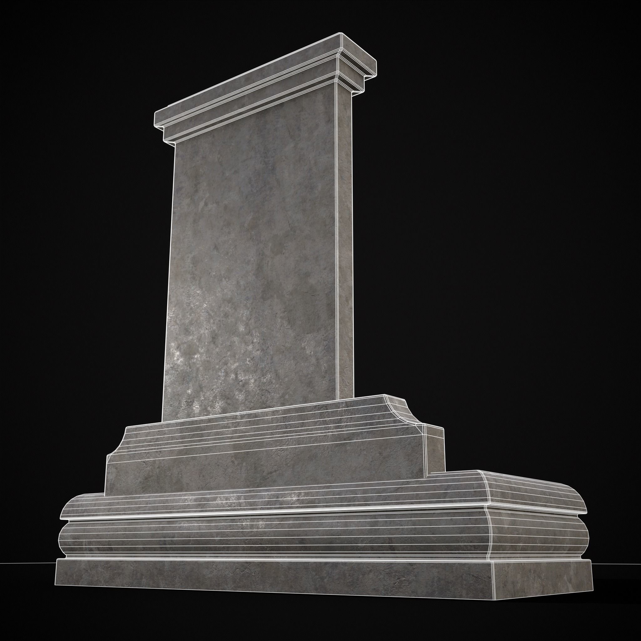Multi Level Wall Fountain Low-poly 3D model_40