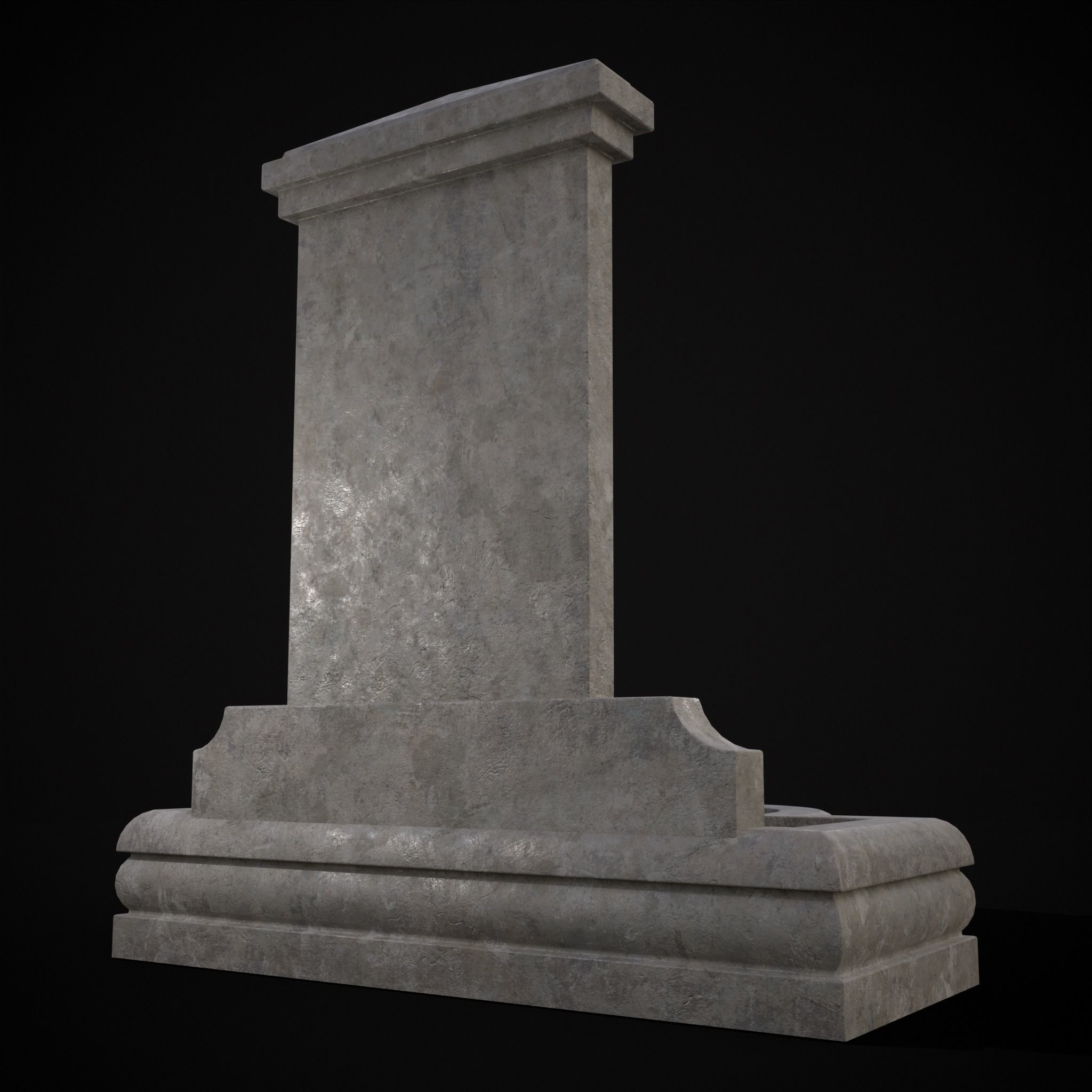 Multi Level Wall Fountain Low-poly 3D model_5