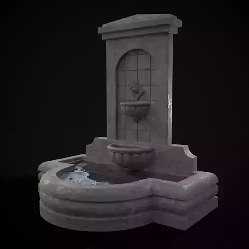 Multi Level Wall Fountain Low-poly 3D model