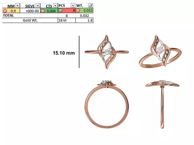 Women Light Weight Ring STL OBJ FBX JCD Details