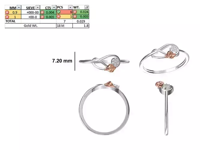 Women Light Weight Ring STL OBJ FBX JCD Details