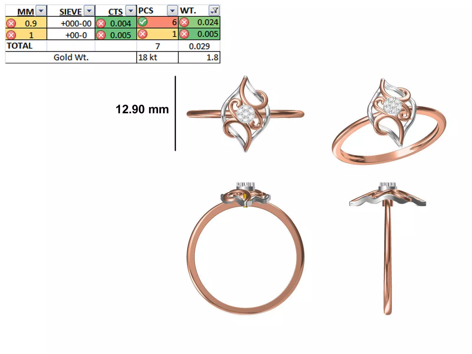 Women Light Weight Ring STL OBJ FBX JCD Details 3D print model_0
