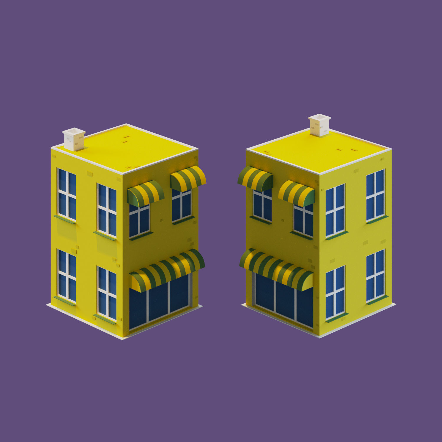 Cartoon House Collection 2 Low-poly 3D model_6