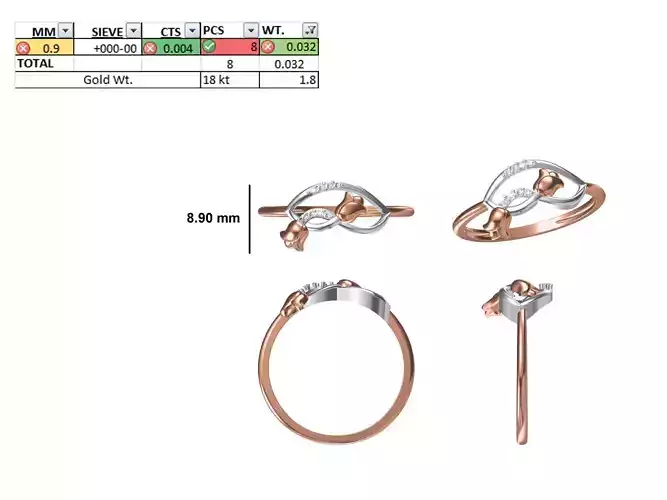 Women Light Weight Ring STL OBJ FBX JCD Details