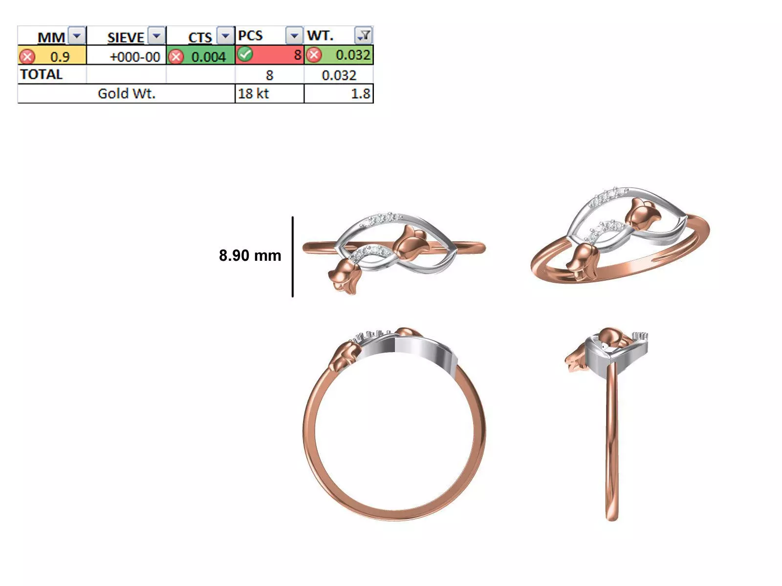 Women Light Weight Ring STL OBJ FBX JCD Details 3D print model_0