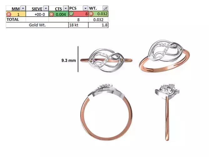 Women Light Weight Ring STL OBJ FBX JCD Details