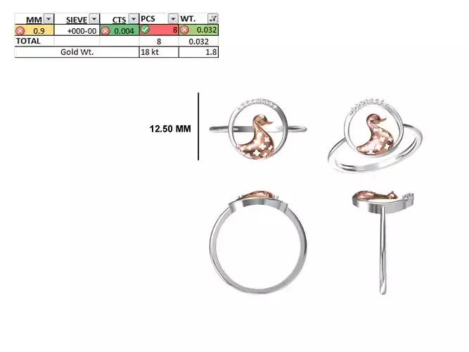 Women Light Weight Ring STL OBJ FBX JCD Details