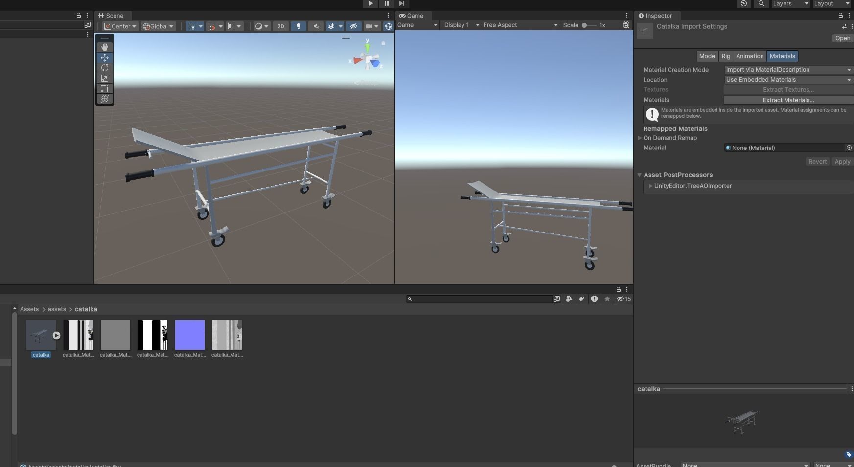 gurney Low-poly 3D model_4