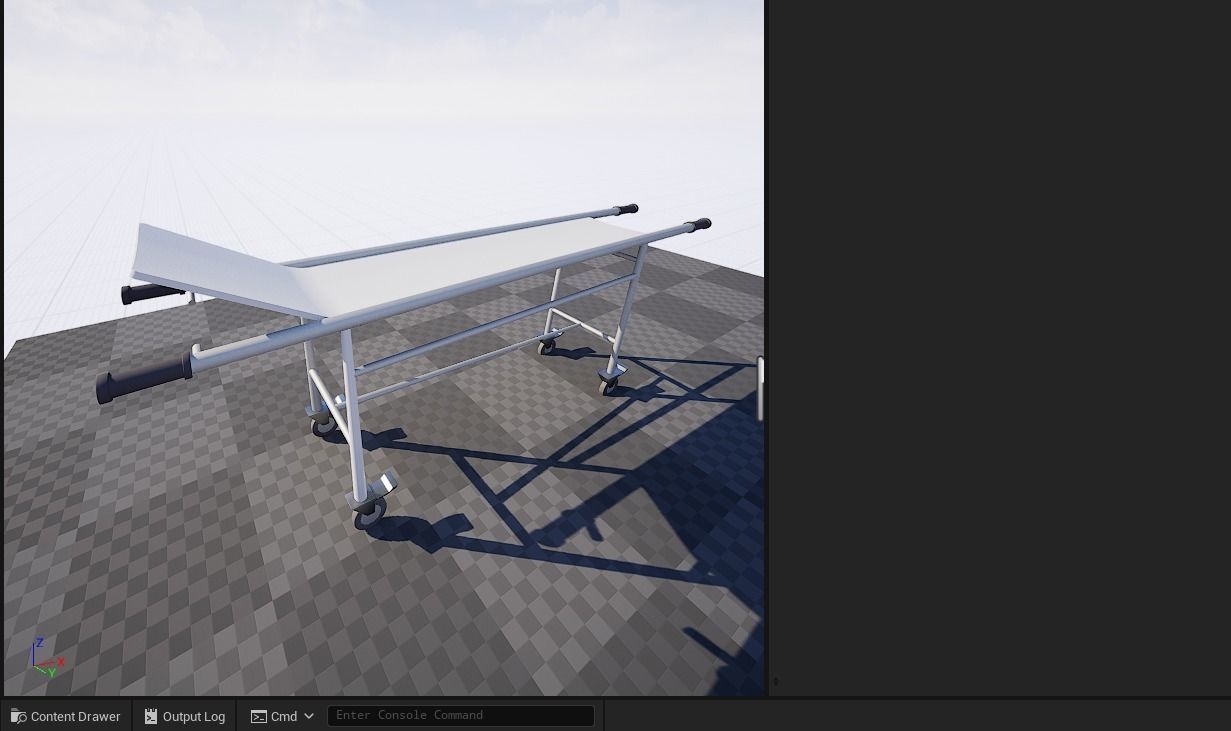 gurney Low-poly 3D model_5