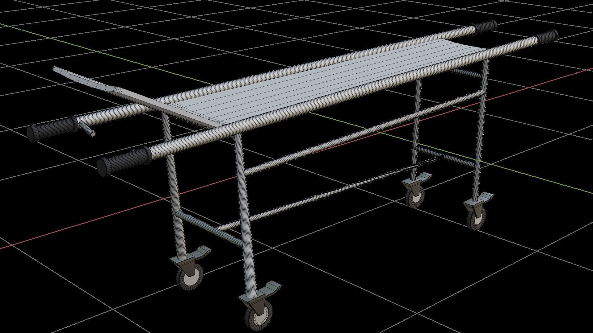 gurney Low-poly 3D model_6