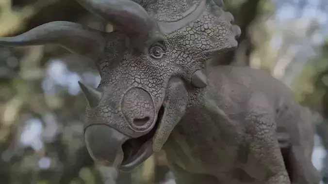 Triceratops- PBR-Rigged-includes stylized statue version 3D model