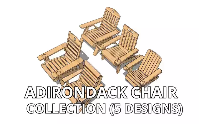 ADIRONDACK CHAIR COLLECTION Low-poly 3D model