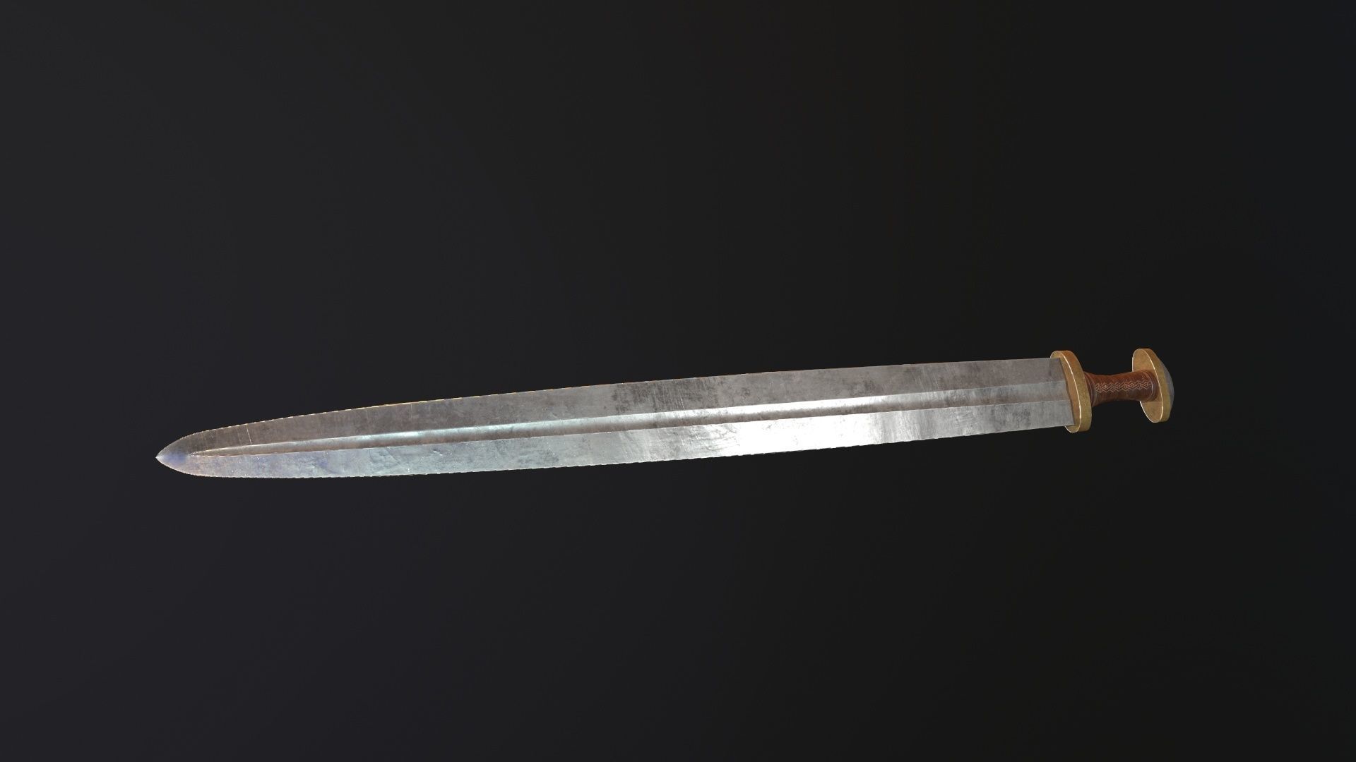 Viking Short Sword PBR Low-poly 3D model_4