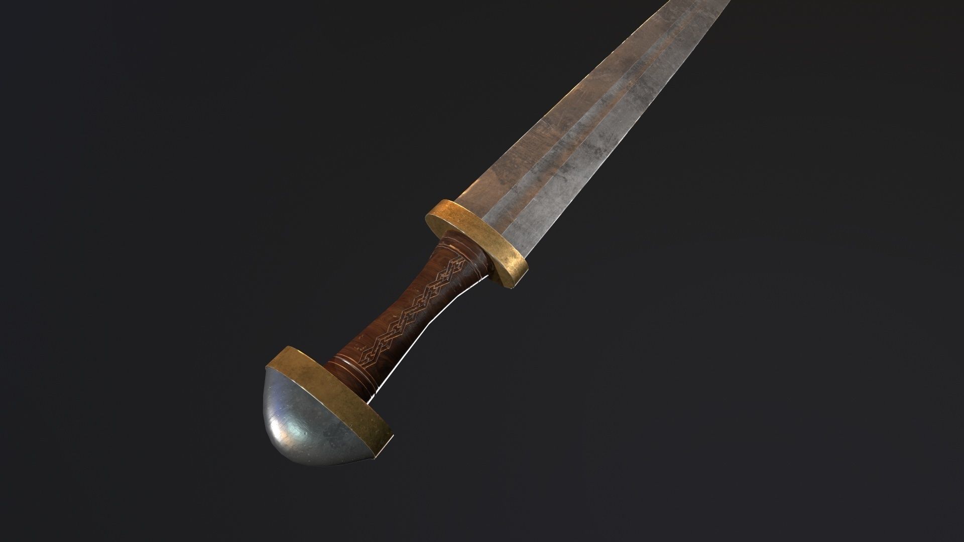 Viking Short Sword PBR Low-poly 3D model_3