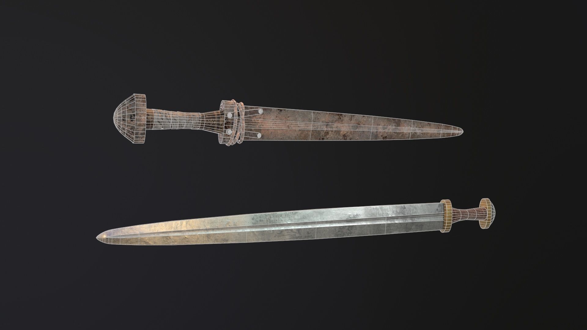 Viking Short Sword PBR Low-poly 3D model_10
