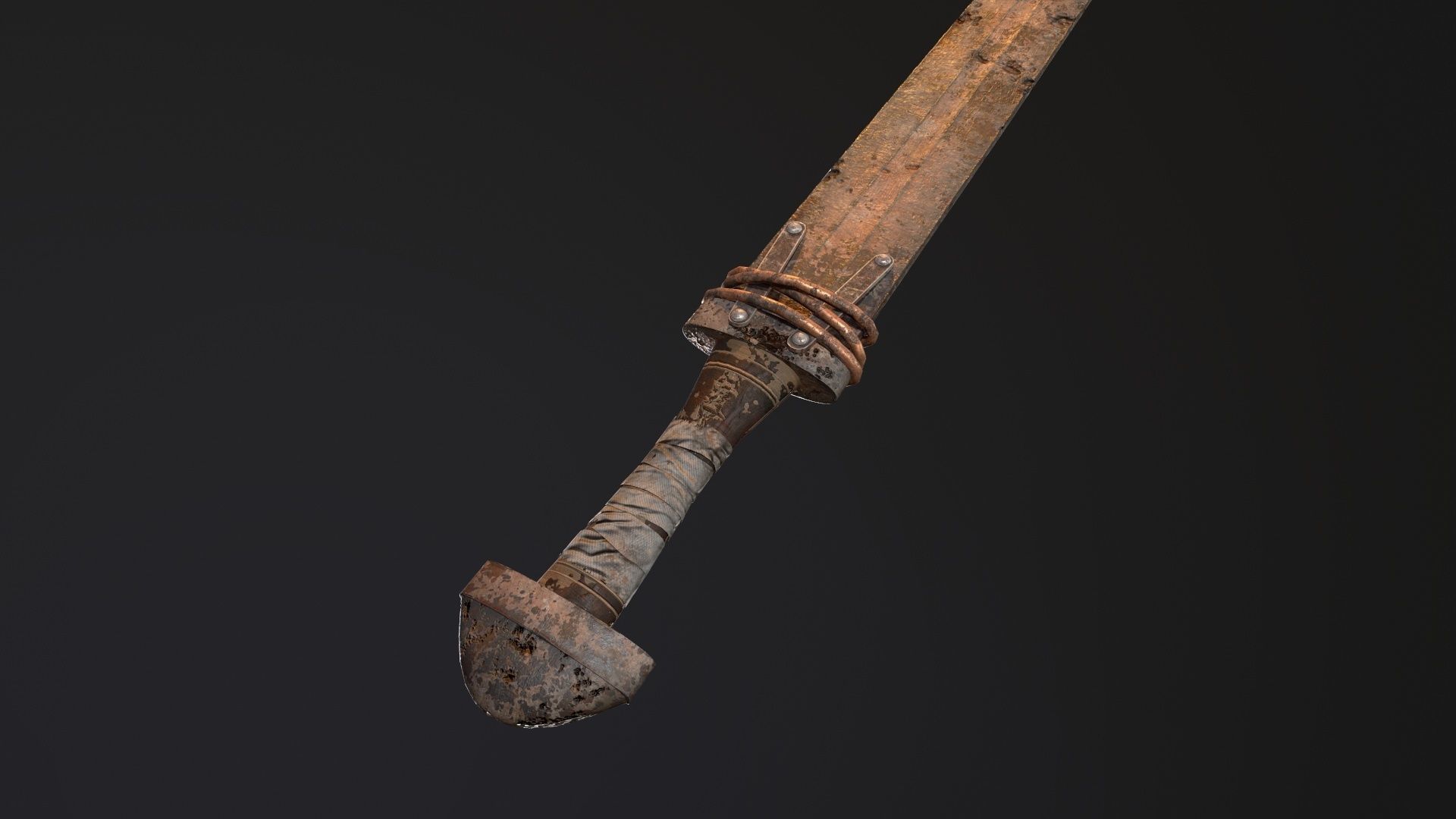 Viking Short Sword PBR Low-poly 3D model_6