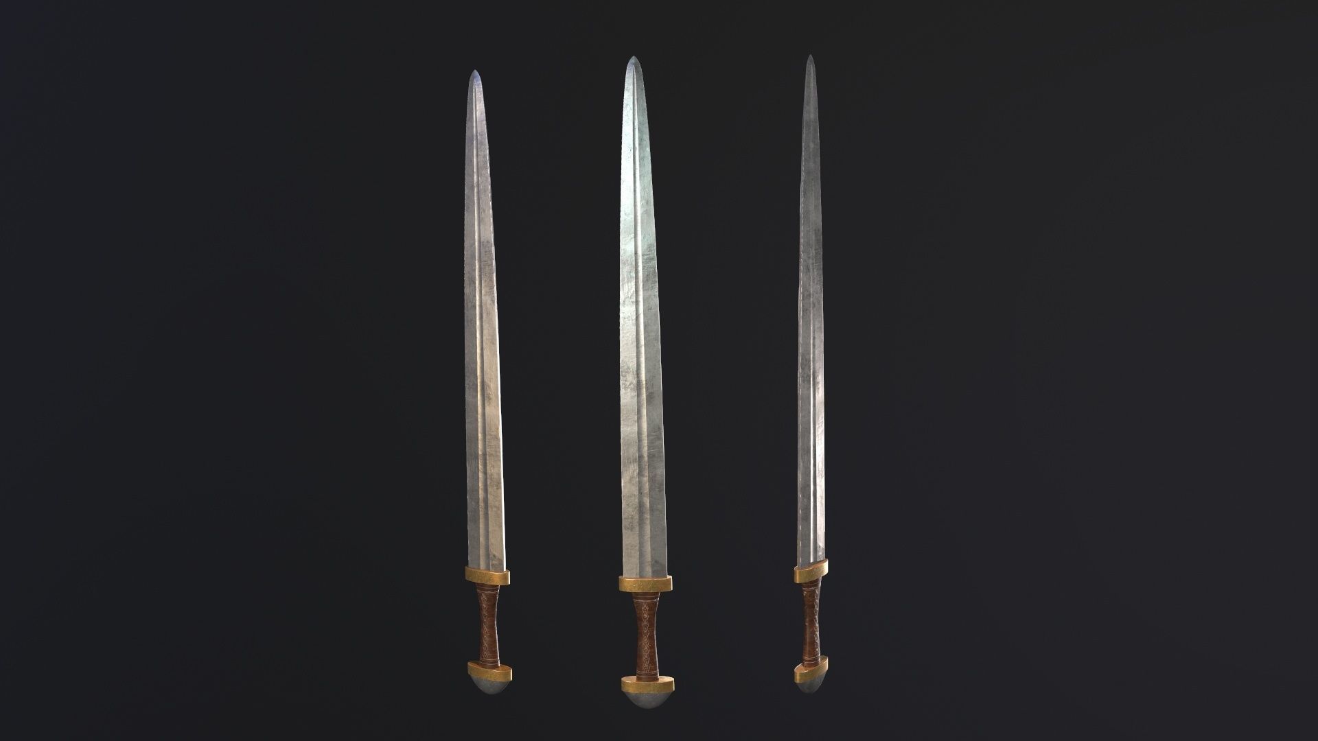 Viking Short Sword PBR Low-poly 3D model_8