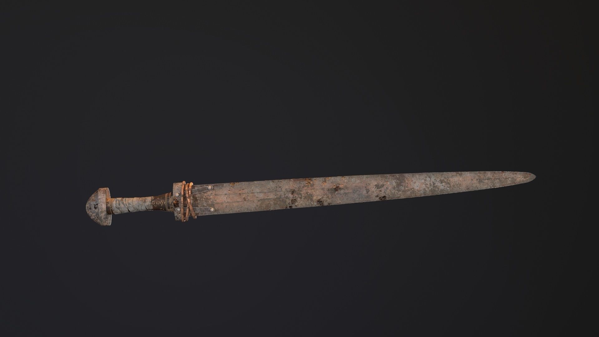 Viking Short Sword PBR Low-poly 3D model_5