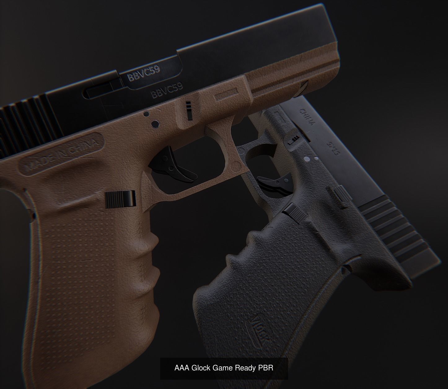 Modern AAA Pistol Pack Game Ready PBR 3D Model Collection_5