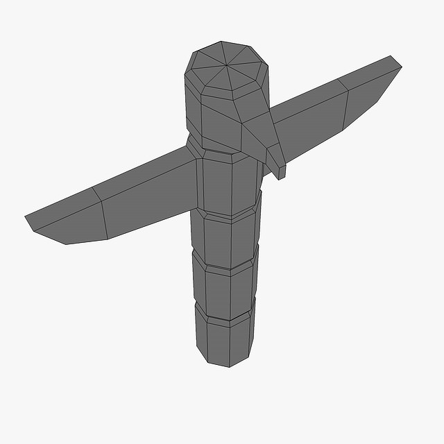 Totem pole Low-poly 3D model_6