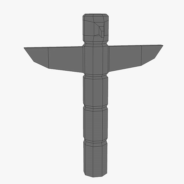 Totem pole Low-poly 3D model_5