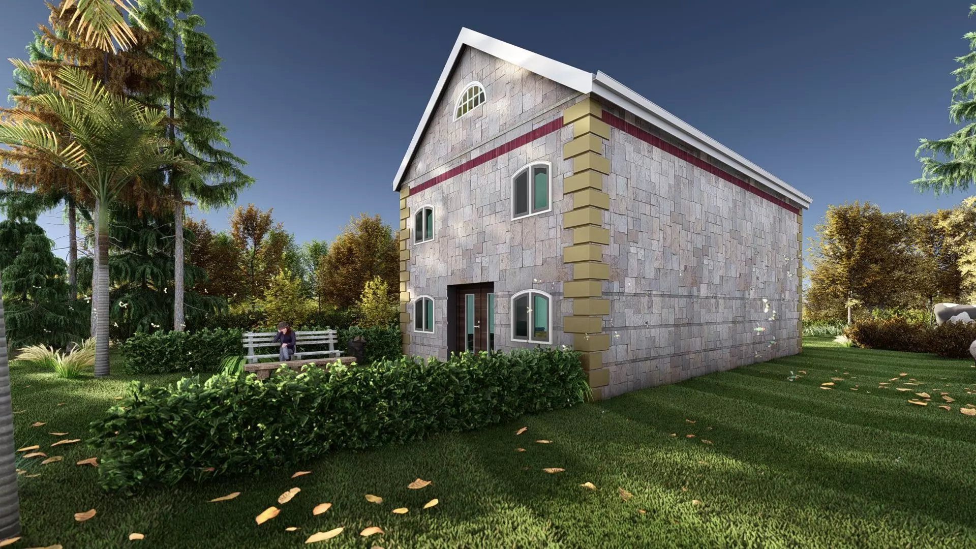 Small Apartment 3D House plan  Low-poly 3D model_0