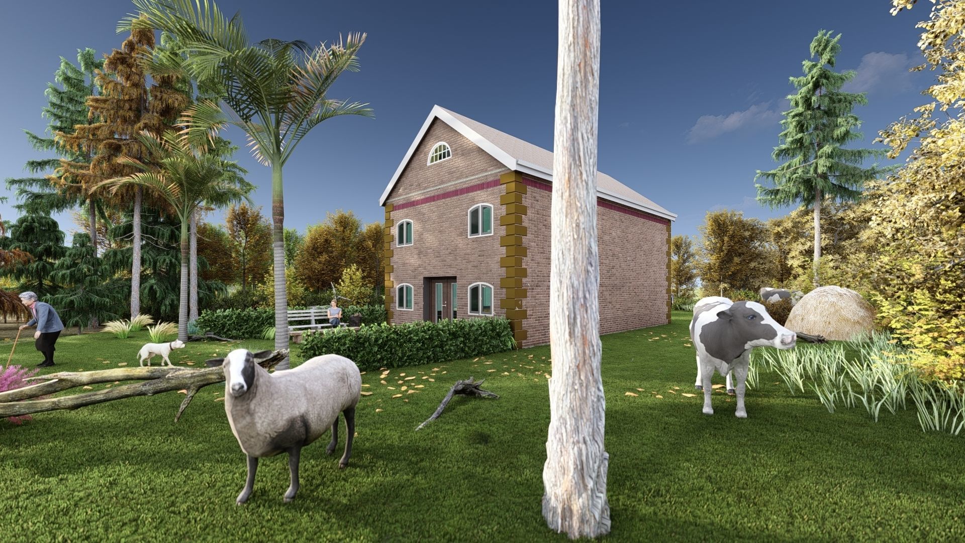 Small Apartment 3D House plan  Low-poly 3D model_18